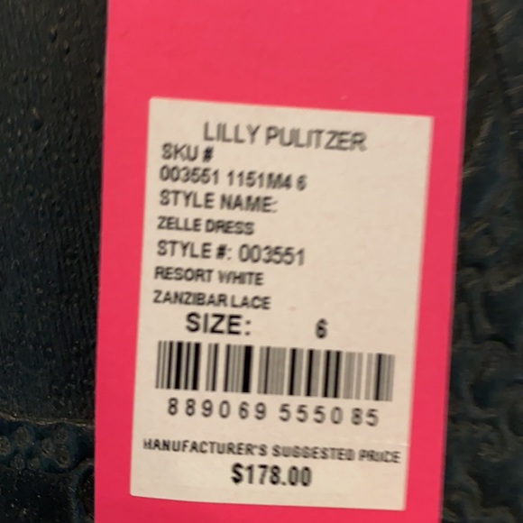 NWT Lilly Pulitzer white lace Zelle dress 6. - Picture 8 of 8